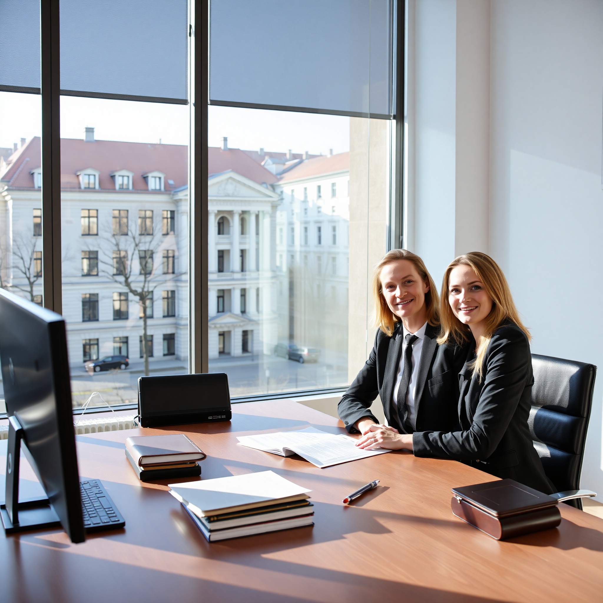 Professional legal consultation with family law attorney reviewing custody documentation