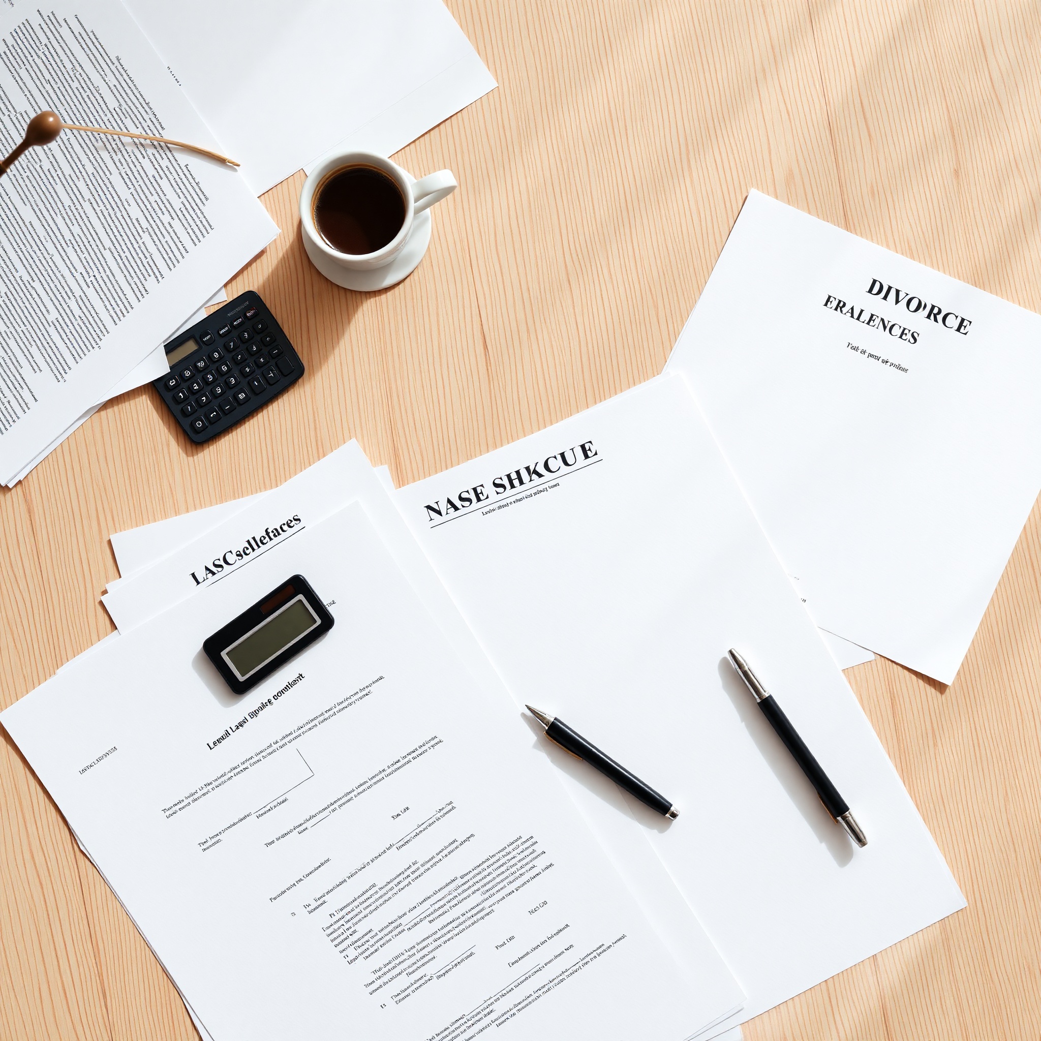 Professional documentation and legal papers on desk with pen